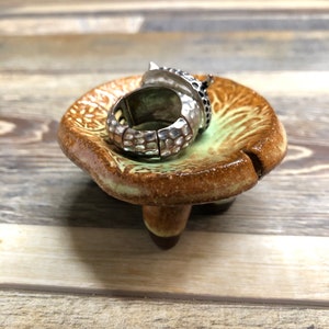 Pottery Ring Dish - Jewelry Dish Stoneware Small