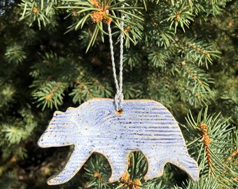 Bear Ornament Handmade Stoneware Ceramic Ornament