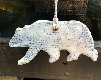 Bear Ornament Handmade Stoneware Ceramic Ornament