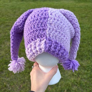 Crochet Women&#39;s Jester Hat – Handmade Costume Hat – Court Jester Hat