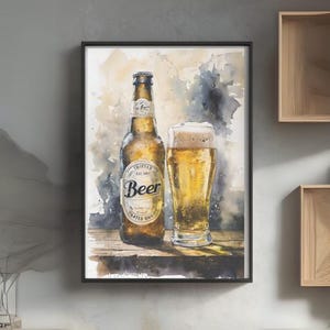 beer | bar cart wall art | digital download | bar decor | wall art | trendy wall art | home decor | digital print | watercolor art