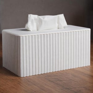 Modern Ribbed Tissue Box Cover: Home & Office Decor - Multiple Colors - Kleenex and Kirkland Size