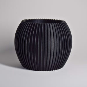 Gerippter Blumentopf mit Abtropfschale - Modernes Wohndekor - 3D Gedruckt