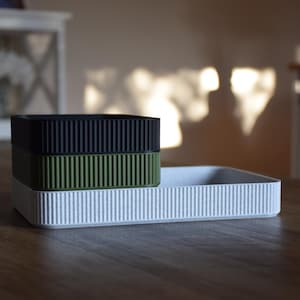 Modern Stackable Catch-All Tray: Minimalist Desk & Entryway Organizer - Multiple Colors and Sizes