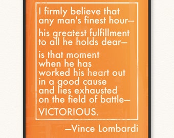 Vince Lombardi • Victorious/Field of Battle • Giclée Art Print • Choose Color