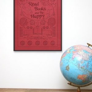 Read Books and Be Happy Giclée Art Print Old Book Cover image 2