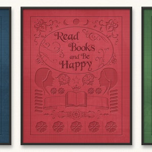 Read Books and Be Happy Giclée Art Print Old Book Cover image 3