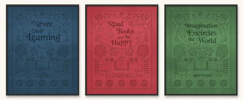 Read Books and Be Happy Giclée Art Print Old Book Cover image 3