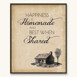 Happiness Is Homemade and Best When Shared Giclée Art Print image 1