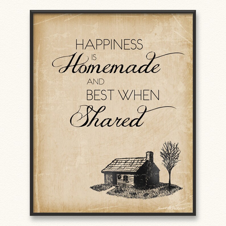 Happiness Is Homemade and Best When Shared Giclée Art Print image 1