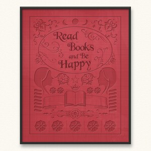 Read Books and Be Happy Giclée Art Print Old Book Cover image 1