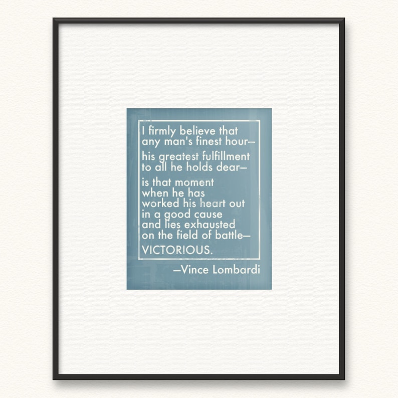 Vince Lombardi Victorious/Field of Battle Giclée Art Print Choose Color image 2