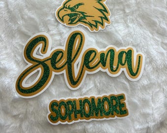 Personalized Homecoming Cutouts | Glitter Mascot, Name & Class