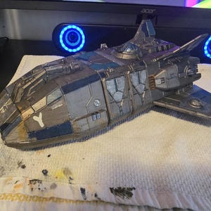 Battletech Mercenary Leopard Dropship, Fully Painted and Periphery Rusted!