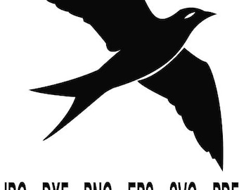 Iwa Flying Bird SVG, vogel silhouet Cricut-bestand, minimale Bird Cut-bestand, lasergesneden SVG, Instant Download