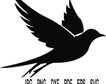 Vliegende vogel SVG, vogel silhouet Cricut-bestand, minimale vogel gesneden bestand, lasergesneden SVG, Instant Download