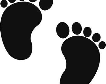 Babyvoet-svg | Clipart babyvoeten | Pasgeboren voetafdruk SVG | Minimaal babyvoetontwerp | Knipbestand kinderkamerdecoratie | Cricut en silhouet SVG