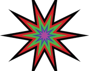 Gelaagde Starburst-svg | Kleurrijk meerlaags sterontwerp | Cricut & silhouetgesneden bestand | Digitale download