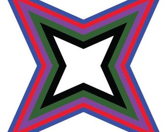 Gelaagde Starburst-svg | Kleurrijk meerlaags sterontwerp | Cricut & silhouetgesneden bestand | Digitale download