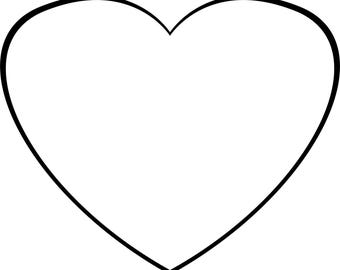 Contour coeur svg | Coeur minimaliste PNG EPS PDF | Clipart simple forme d'amour | Dessin au trait coeur téléchargement numérique | Fichier de coupe Cricut