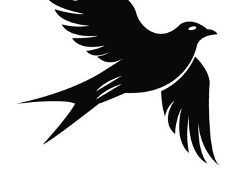 IWA Flying Bird-svg, vogelsilhouet Cricut-bestand, minimaal vogelgesneden bestand, lasergesneden svg, instant download