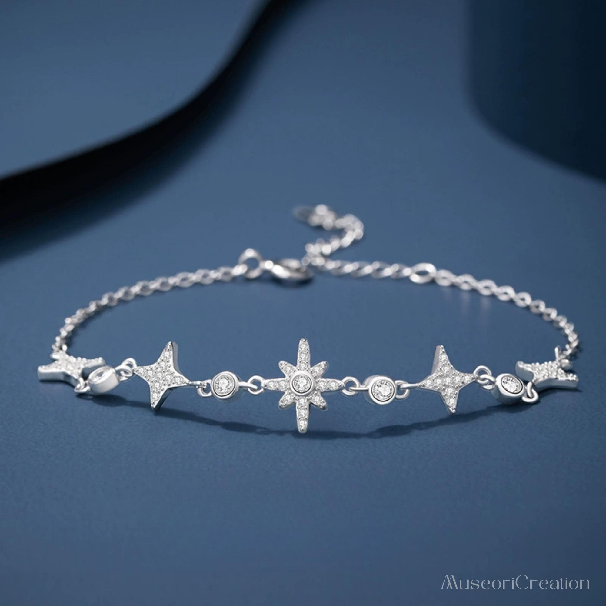 ●VVV● Funky Star Bold Chain Surgical Bracelet 24SSBC015SVF br348-ss-si-signature-
