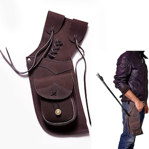 Side Quiver | Genuine Leather Arrow Holder | Traditional Handmade Hip Quiver for Hunting & Archery Sports | Lightweight  Comfortable