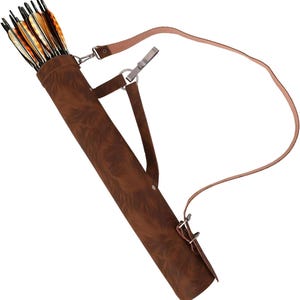 Carquois flèche arrière SN Leather Store - Carquois flèche arrière en cuir véritable - Carquois traditionnel fait main pour flèches de chasse