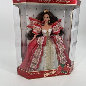 NIEUWSTAAT ONGEOPEND ZELDZAAM 1997 Happy Holidays Special Edition Barbiepop Mattel #17832