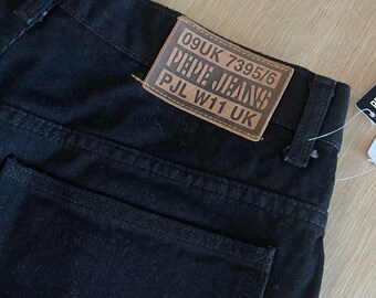 Vintage Pepe Jeans London Black Jeans 31x32 Straight Leg Denim NWT Made USA