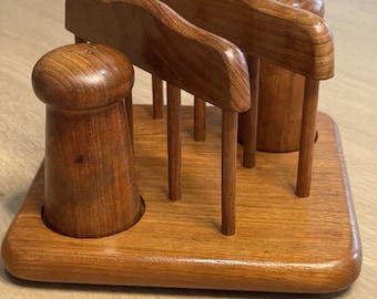 Vintage Goodwood Teak Napkin Holder Salt Pepper Shaker Caddy Danish Modern MCM