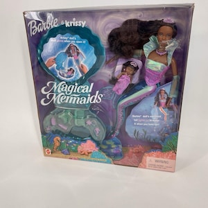 NEW Vintage 2000 Magical Mermaids Barbie & Krissy Doll Mattel Seashells AA RARE