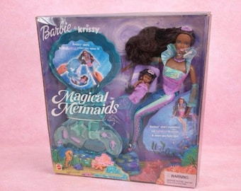 NEW Vintage 2000 Magical Mermaids Barbie & Krissy Doll Mattel Seashells AA RARE
