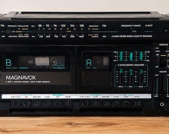Vintage Magnavox D8277 Boombox Dual Cassette Stereo EQ Tested Working