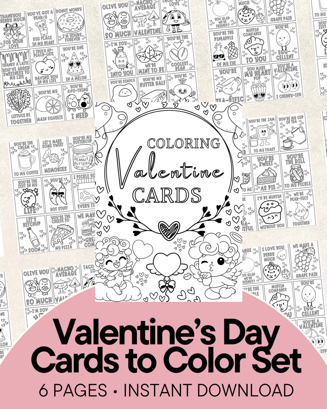 Valentine’s Day Cards to Color | Printable Coloring Valentine Cards for ...