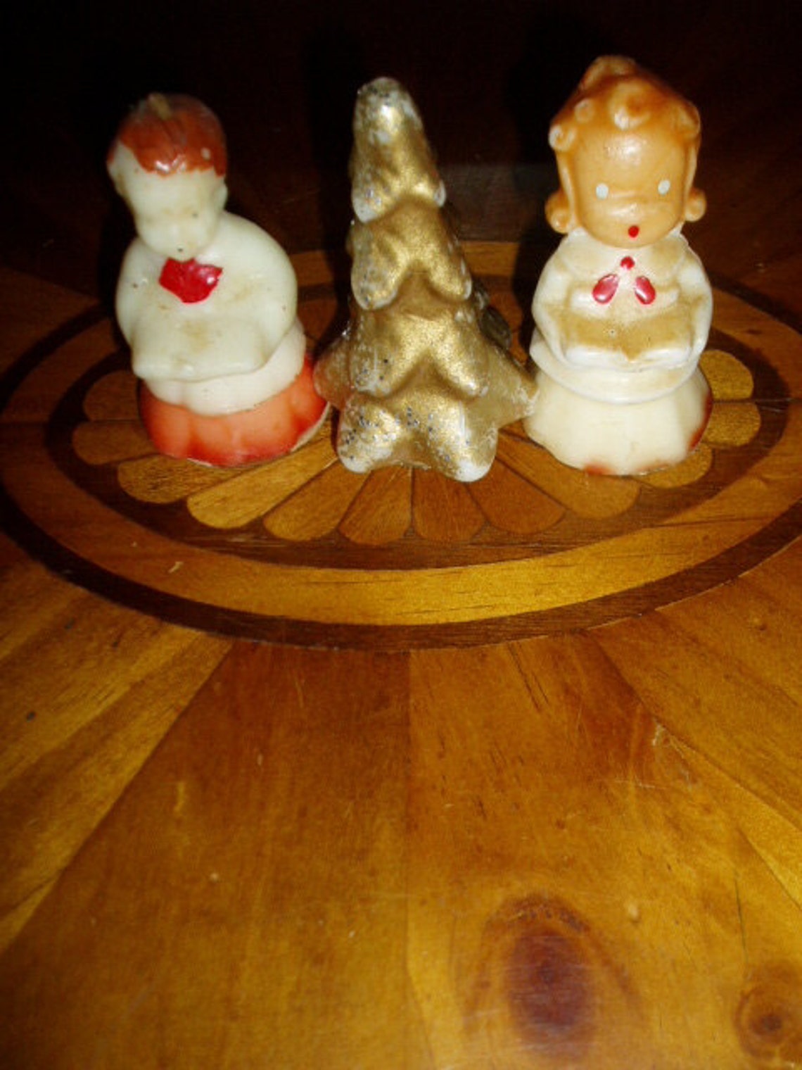 50s Gurley Tavern Christmas Candles Choir Boy Girl & Gold Tree Etsy