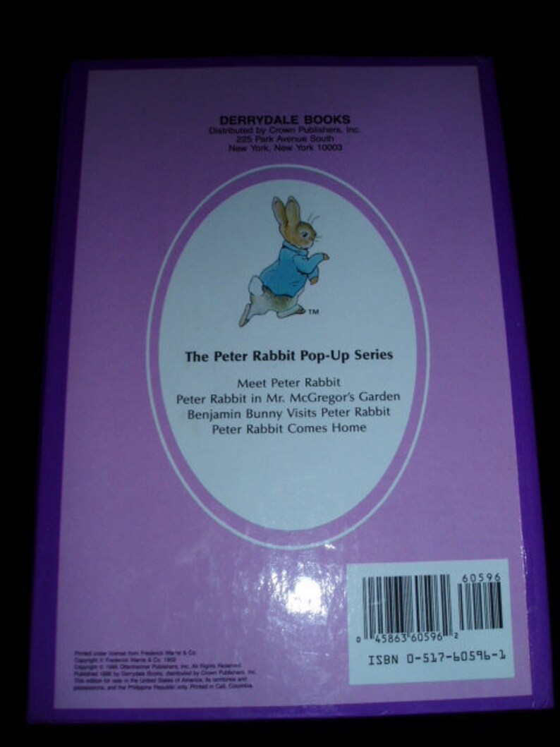 Pop-up Book PETER RABBIT Comes Home Beatrix Potter Vintage 80's image 2