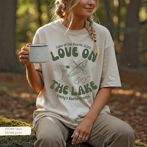 Custom Lake Bachelorette Shirts, Love on the Lake Bachelorette Shirt, Custom Camp Bach Party Shirts, Hiking Bride Tee, Camping Girls Trip