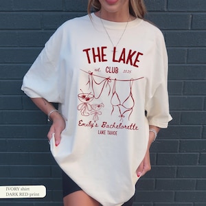 Lake Club Shirt, Love on the Lake Bachelorette Shirts, Custom Lake Bach Party, Camp Bride Tee, Camping Hiking Bride, Lake Wife Bridal Shirt