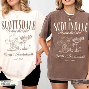 Scottsdale Bachelorette Custom Shirts, Personalized Luxury Bachelorette Merch, Scottsdale Before The Veil Shirt, Cowgirl Bridal Party Shirts