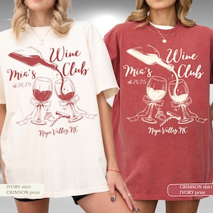 Custom Wine Bach Club Shirt, Bridal Wine Club Shirt,Personalized Winery Bachelorette Party Tee, Vineyard Bridal Shower Merch Bride Wine Club
