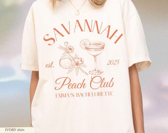 Savannah Bachelorette Party Shirt: Peach Club Comfort Colors Tee