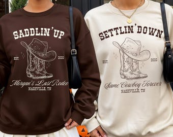 Vrijgezellensweater cowgirl: Nashville Last Rodeo Bridal Party