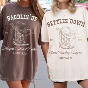 Custom Last Rodeo Bachelorette Shirts Same Cowboy Forever Last Hoedown Country Bach Nashville Bachelorette Party Cowgirl Bridal Party Shirts