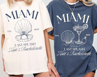 Camiseta para despedida de solteira em Miami: local personalizado, tema de noiva tropical