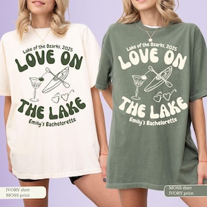 Custom Lake Bachelorette Shirts, Love on the Lake Bachelorette Shirt, Custom Camp Bach Party Shirts, Hiking Bride Tee, Camping Girls Trip