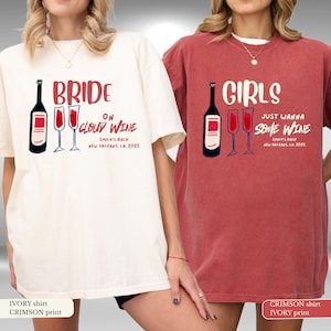 Maglietta Bridal Wine Club, Magliette personalizzate per addio al nubilato in cantina, Maglietta coordinata con tema vino per la sposa