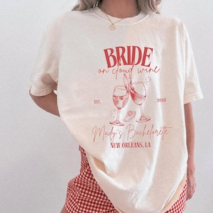 Maglietta Bridal Wine Club, Magliette personalizzate per addio al nubilato in cantina, Maglietta coordinata con tema vino per la sposa