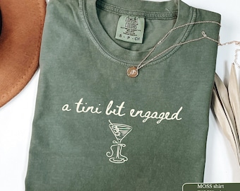 Tini Bit Engaged Shirt: Comfort Colors Bride-To-Be Tee