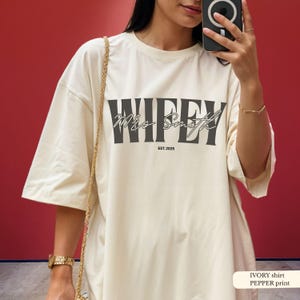 Personalized Wifey Shirt, Comfort Colors Wife Shirt, Bridal Party Gift, Shirt for Wife, Bride To Be Gift, Honeymoon Shirt, Wedding Gift